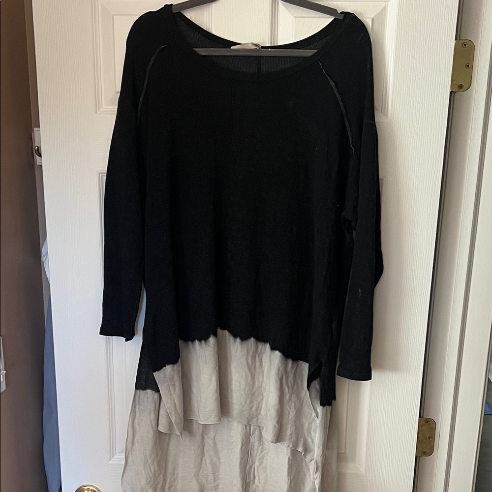 Mono B Black and Gray Layered Top